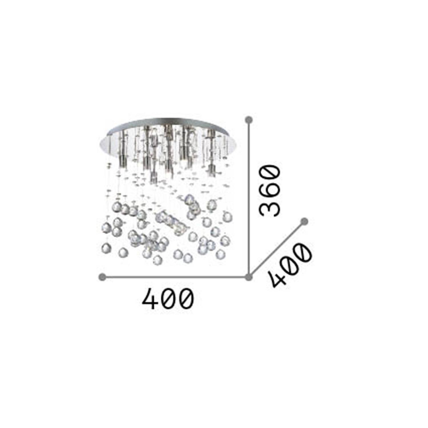 Plafoniera Contemporanea Moonlight Metallo-Cristallo Cromo 8 Luci G9 3W 3000K 077796