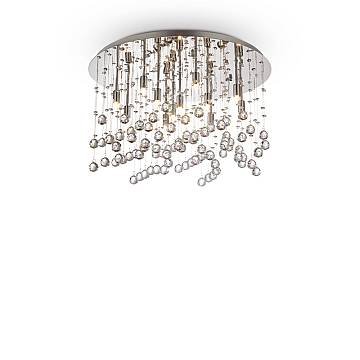 Plafoniera Contemporanea Moonlight Metallo-Cristallo Cromo 12 Luci G9 3W 3000K