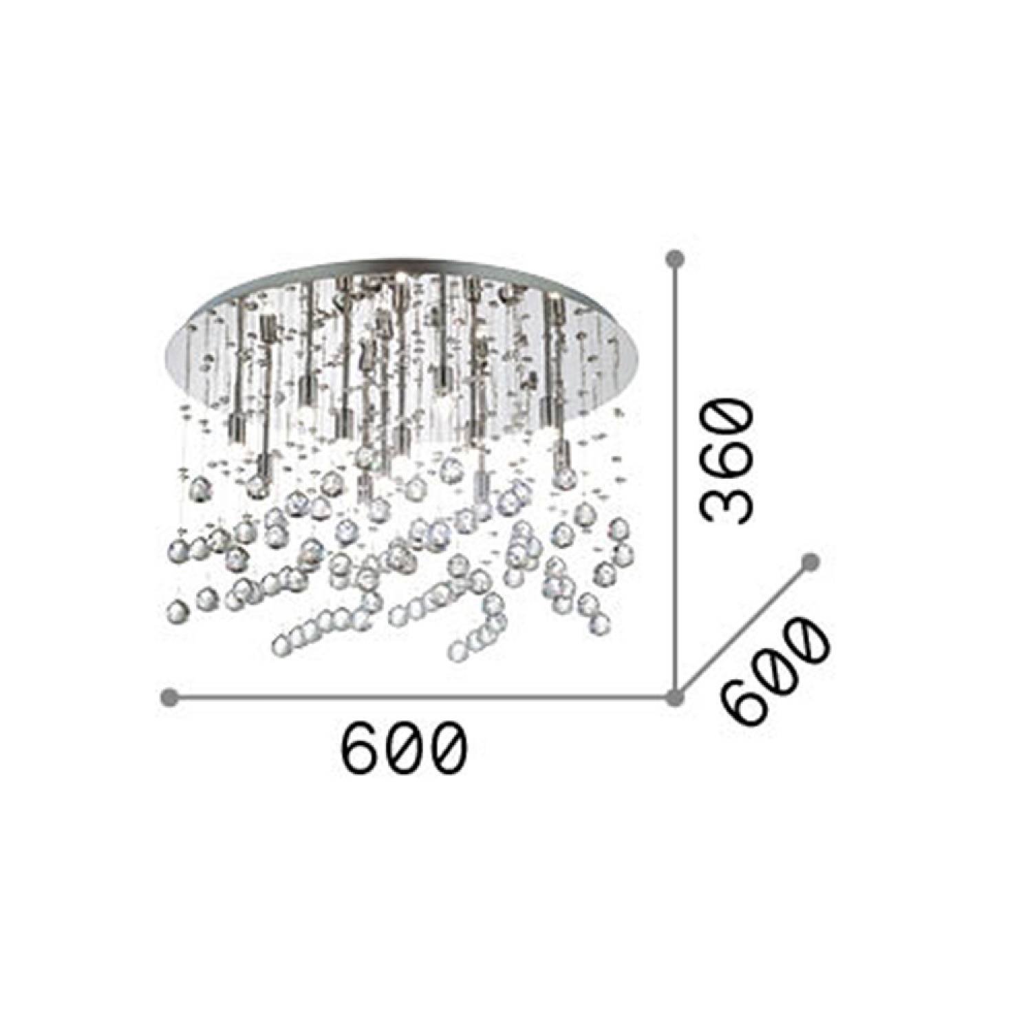 Plafoniera Contemporanea Moonlight Metallo-Cristallo Cromo 12 Luci G9 3W 3000K 077802
