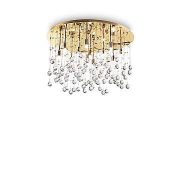 Plafoniera Contemporanea Moonlight Metallo-Cristallo Oro 12 Luci G9 3W 3000K