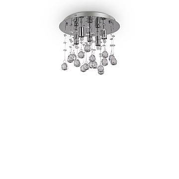 Plafoniera Contemporanea Moonlight Metallo-Cristallo Cromo 5 Luci G9 3W 3000K