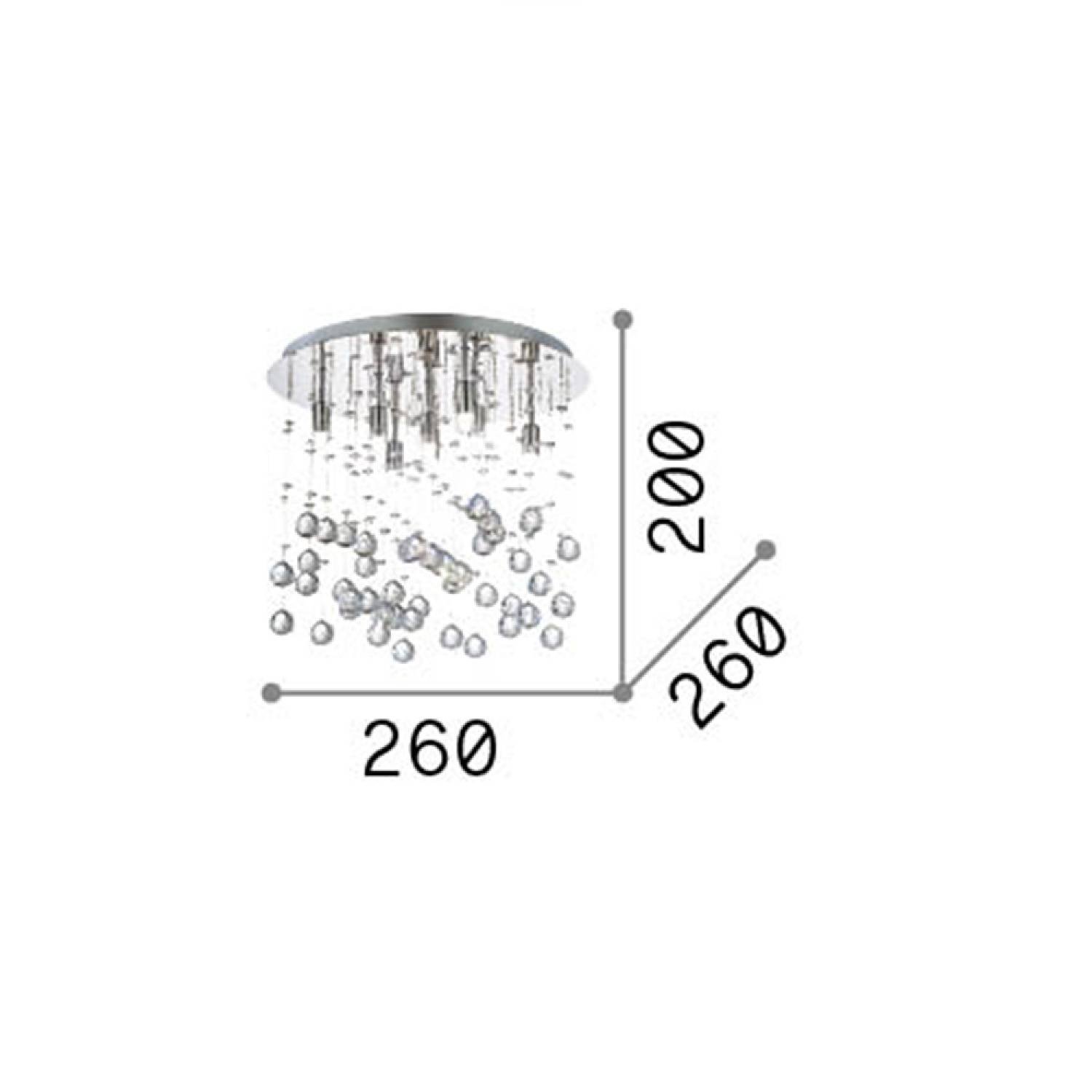 Plafoniera Contemporanea Moonlight Metallo-Cristallo Cromo 5 Luci G9 3W 3000K 094649