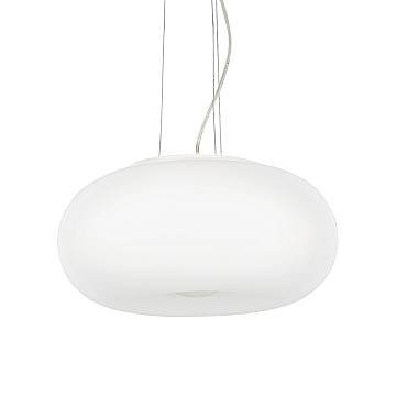 Lampada a Sospensione Ulisse Vetro Bianco 3 Luci E27 D52Cm Lampada a Sospensione Ulisse Vetro Bianco 3 Luci E27 D52Cm