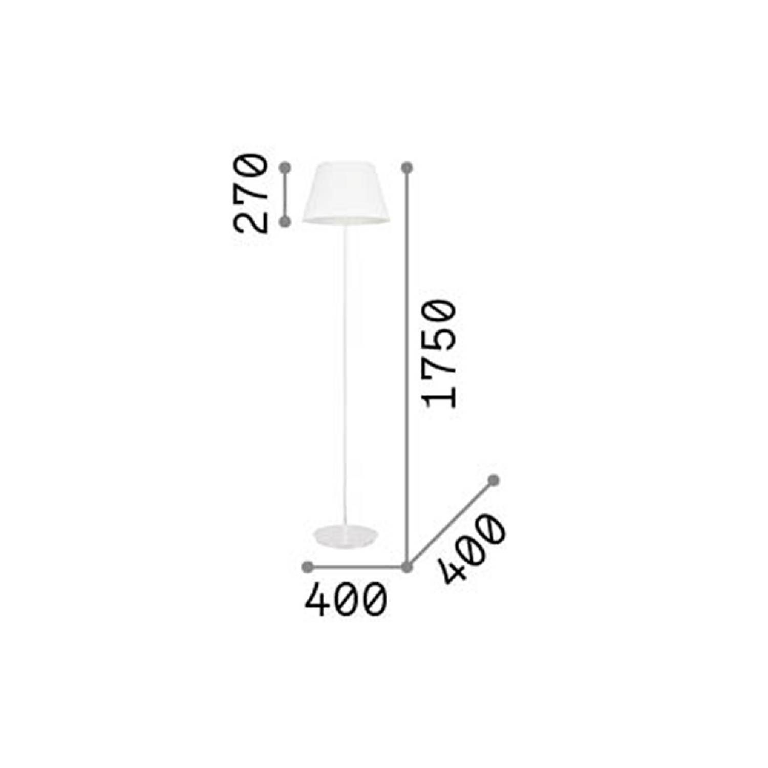 Piantana Moderna Cylinder Metallo Bianco 2 Luci E27 111452