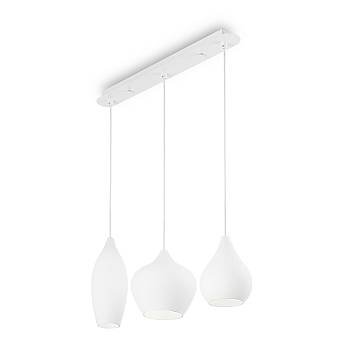 Sospensione Moderna Soft Metallo Bianco 3 Luci E14 Sospensione Moderna Soft Metallo Bianco 3 Luci E14