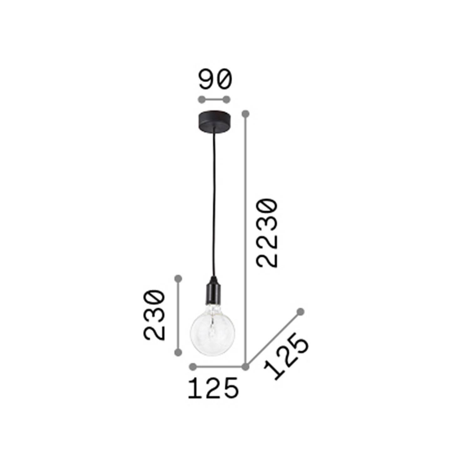 Sospensione Moderna Edison Metallo Nero 1 Luce E27 8W 3000K Luce Calda 113319