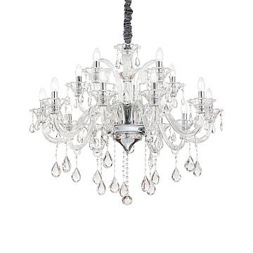 Lampadario Classico Colossal Metallo-Cristallo Trasparente 15 Luci E14