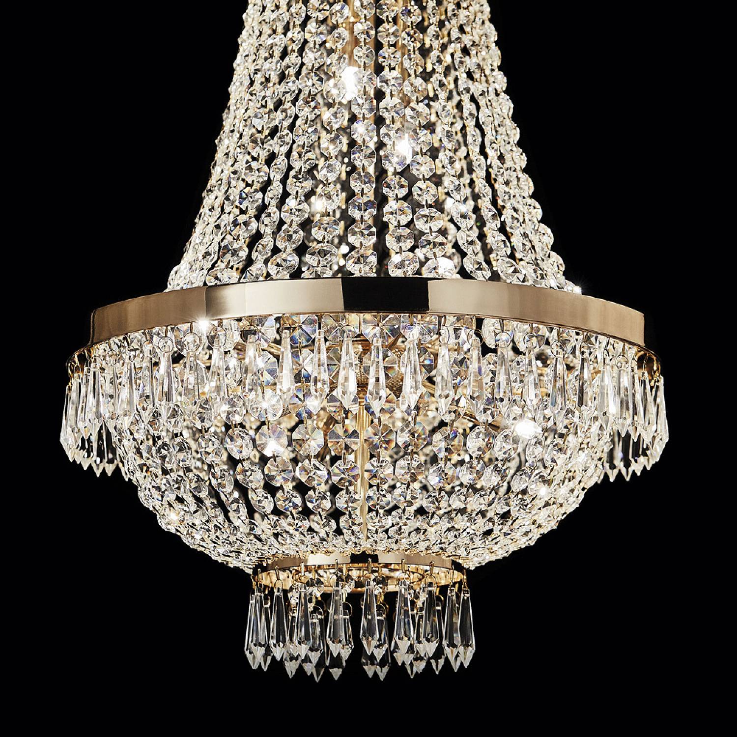 Lampadario Classico Caesar Metallo-Cristallo Oro 12 Luci G9 3W 3000K Luce Calda 114743