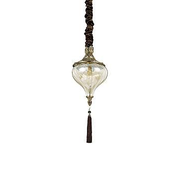 Sospensione Vintage-Decò Harem Metallo Ottone Brunito 1 Luce E27