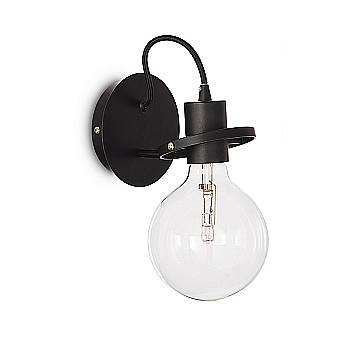 Applique Moderna Radio Metallo Nero 1 Luce E27 8W 3000K Luce Calda Applique Moderna Radio Metallo Nero 1 Luce E27 8W 3000K Luce Calda