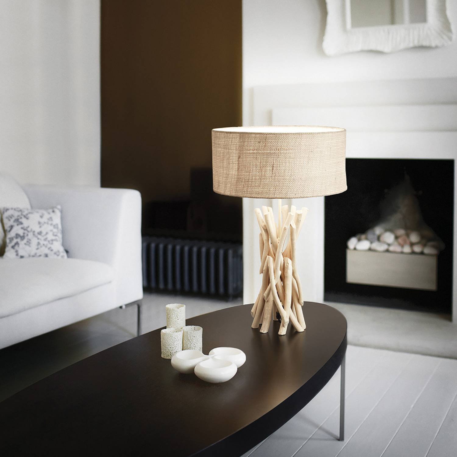 Lampade Da Scrivania Industrial Driftwood Metallo-Legno Marrone 1 Luce E27 129570
