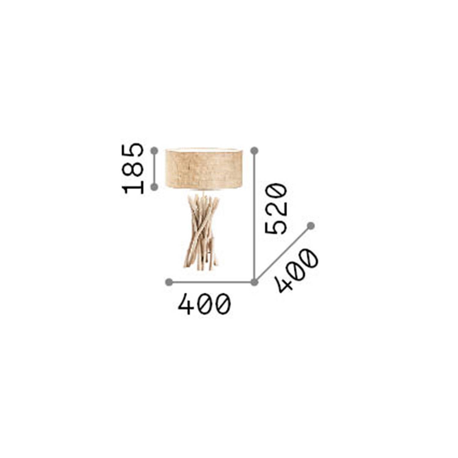 Lampade Da Scrivania Industrial Driftwood Metallo-Legno Marrone 1 Luce E27 129570