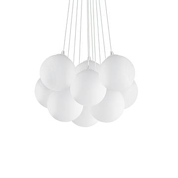 Sospensione Moderna Mapa Vetro Bianco 11 Luci E14 Sospensione Moderna Mapa Vetro Bianco 11 Luci E14
