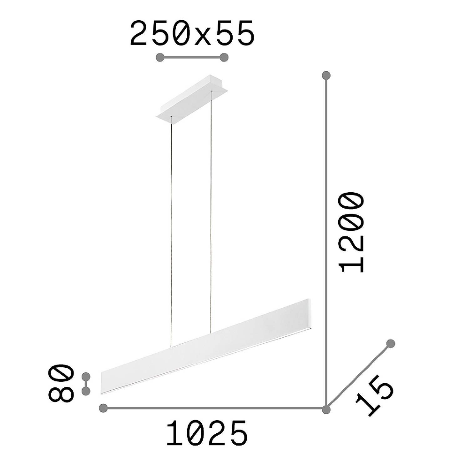 Sospensione Industrial-Minimal Desk Metallo Bianco Led 32W 3000K 138237