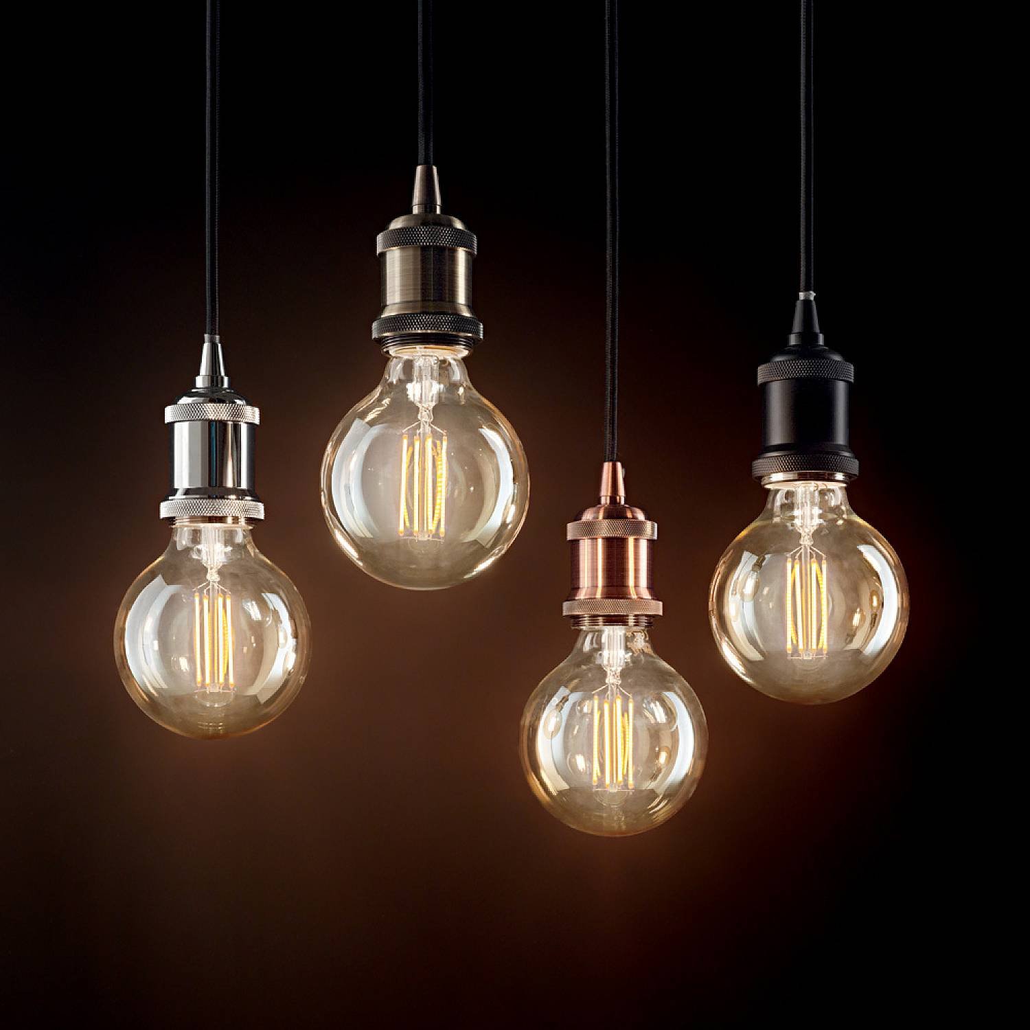 Sospensione Rustica-Country Frida Metallo Nero 1 Luce E27 139425