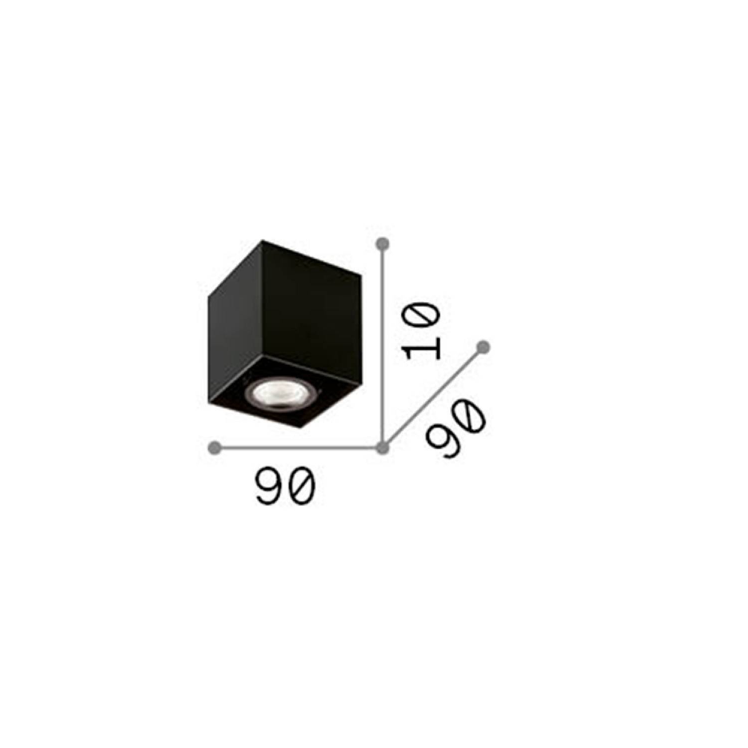 Plafoniera Moderna Mood Square Alluminio Bianco 1 Luce Gu10 7W 3000K D9Cm 140902