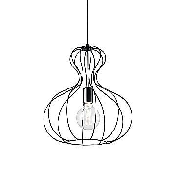 Sospensione Industrial-Minimal Ampolla-1 Metallo Nero 1 Luce E27