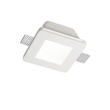 Faretto Incasso Moderno Samba Square Gesso Bianco 1 Luce Gu10 D77Cm