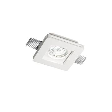 Faretto Incasso Moderno Samba Square Gesso Bianco 1 Luce Gu10 D60Cm