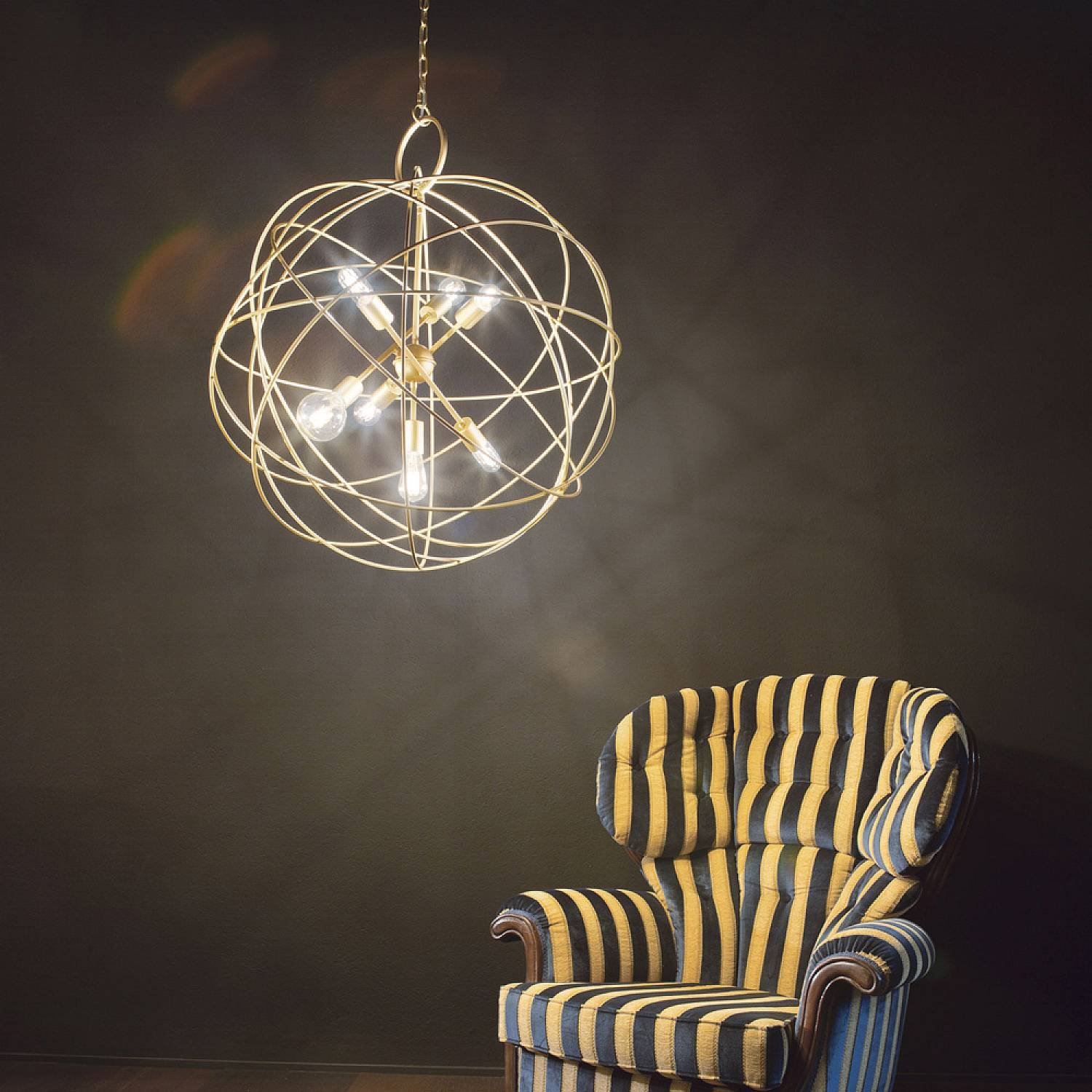 Sospensione Contemporanea Konse Metallo Oro 7 Luci E27 156033