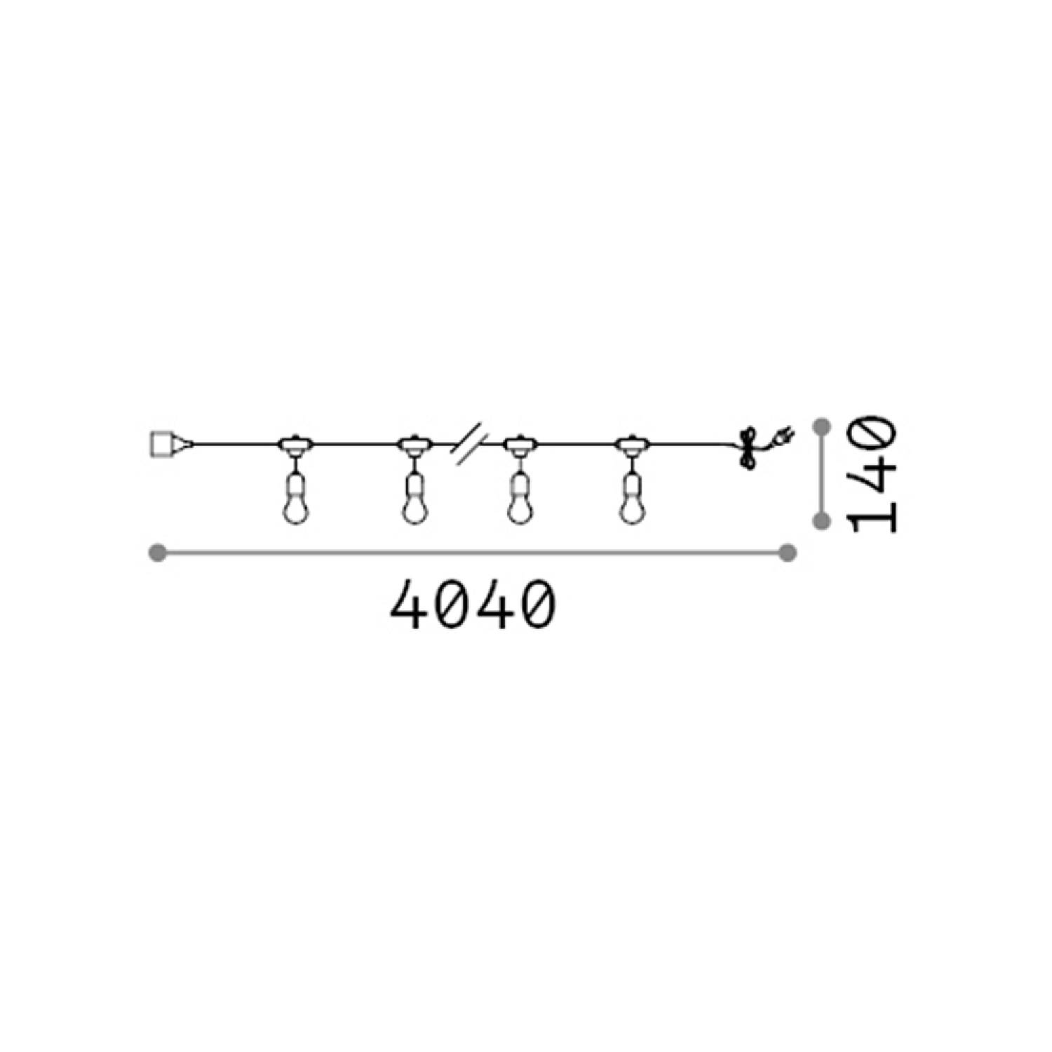 Catena Luminosa Fiesta Materie Plastiche Nero 5 Luci E27 159836