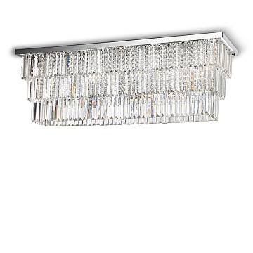 Plafoniera Contemporanea Martinez Metallo-Cristallo Cromo 8 Luci E14
