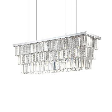 Sospensione Contemporanea Martinez Metallo-Cristallo Cromo 8 Luci E14 Sospensione Contemporanea Martinez Metallo-Cristallo Cromo 8 Luci E14