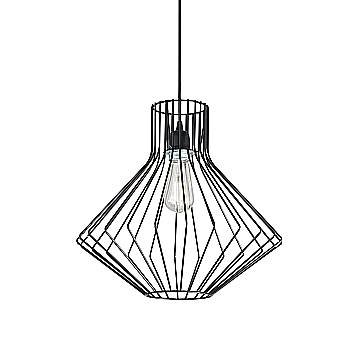 Sospensione Industrial-Minimal Ampolla-4 Metallo Nero 1 Luce E27