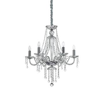 Lampadario Classico Amadeus Metallo-Cristallo Trasparente 6 Luci E14 Lampadario Classico Amadeus Metallo-Cristallo Trasparente 6 Luci E14