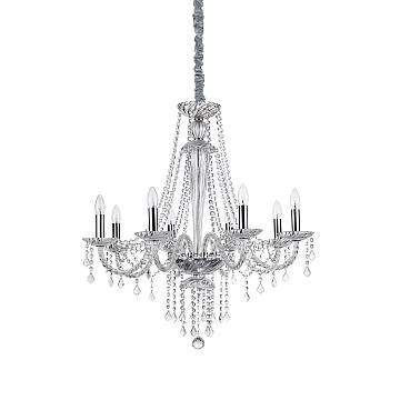 Lampadario Classico Amadeus Metallo-Cristallo Trasparente 8 Luci E14 Lampadario Classico Amadeus Metallo-Cristallo Trasparente 8 Luci E14