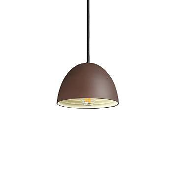 Sospensione Rustica-Country Folk Metallo Corten Ruggine 1 Luce E27 D18Cm