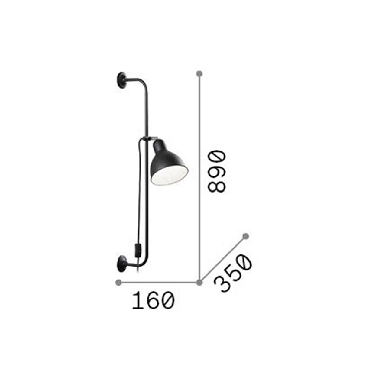 Applique Moderna Shower Metallo Nero 1 Luce E27 179643