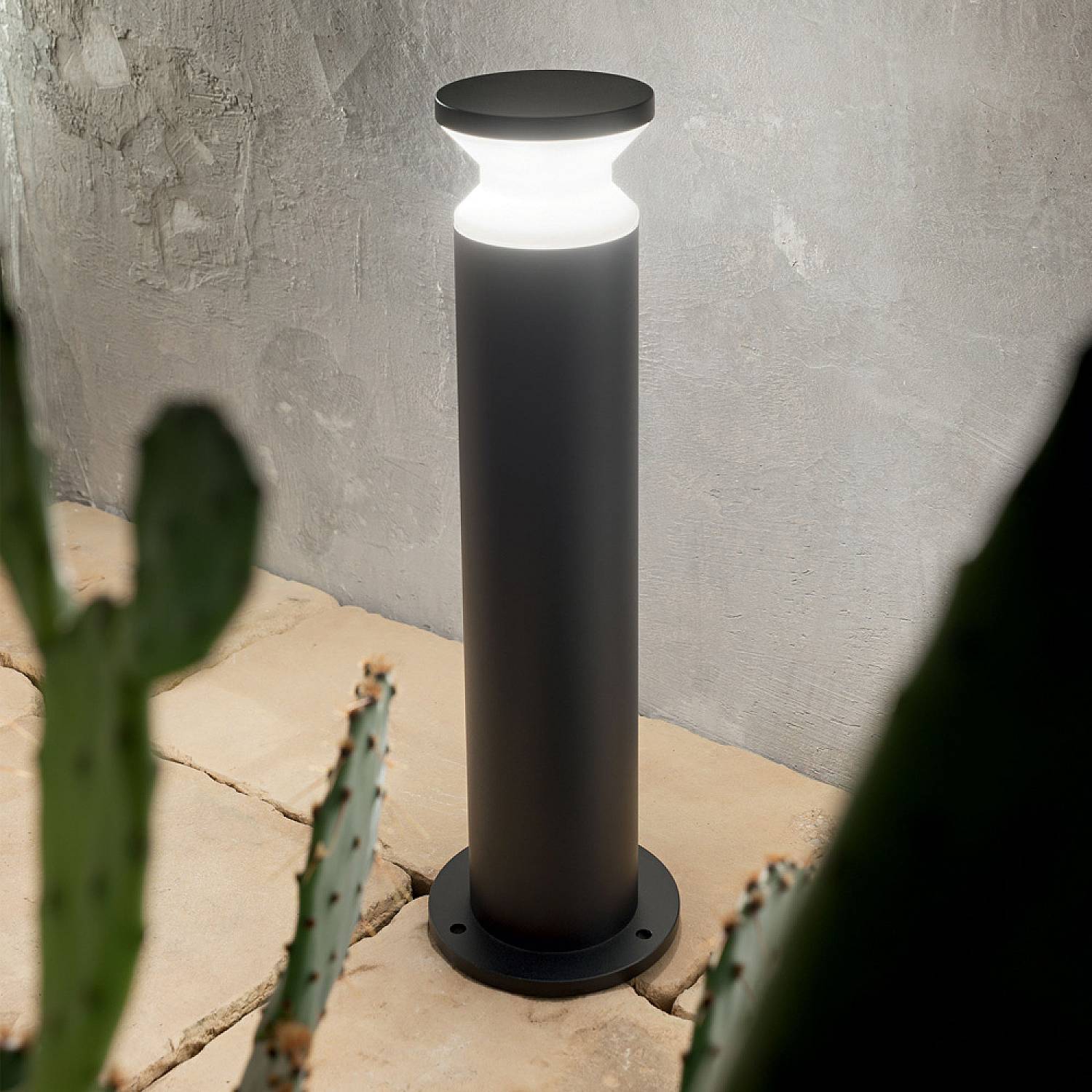Piantana Moderna Torre Alluminio Nero 1 Luce E27 H60Cm 186955