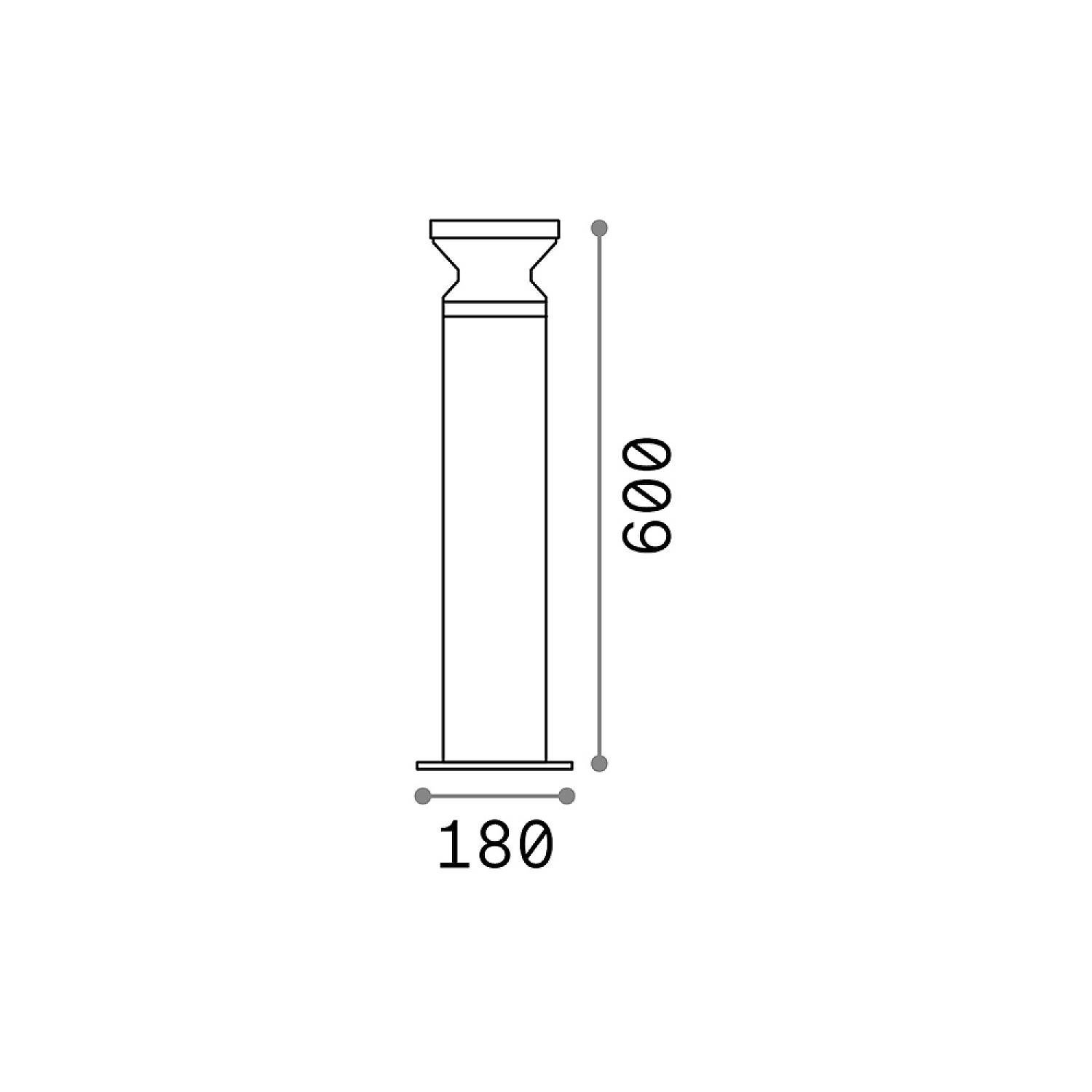 Piantana Moderna Torre Alluminio Nero 1 Luce E27 H60Cm 186955