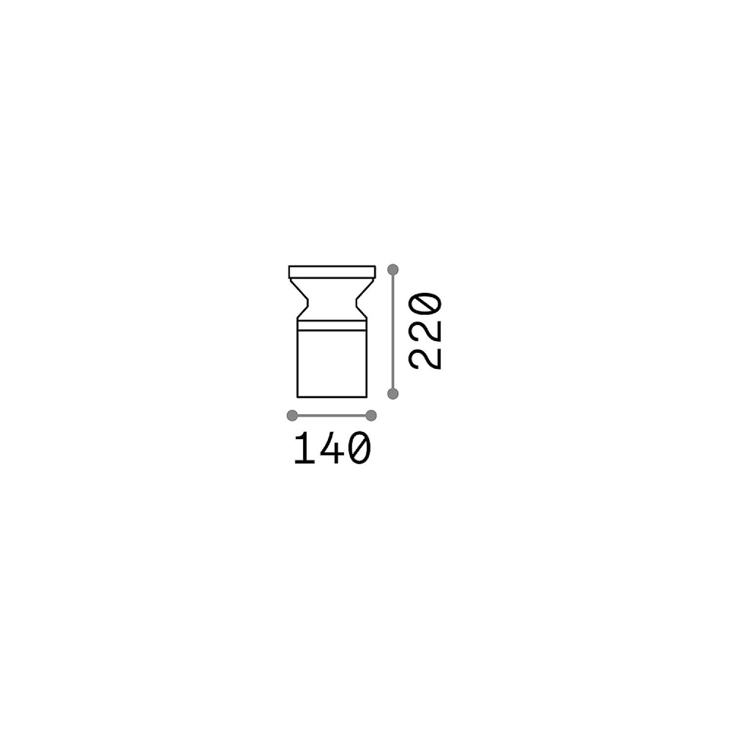 Piantana Moderna Torre Alluminio Nero 1 Luce E27 H22Cm 186979