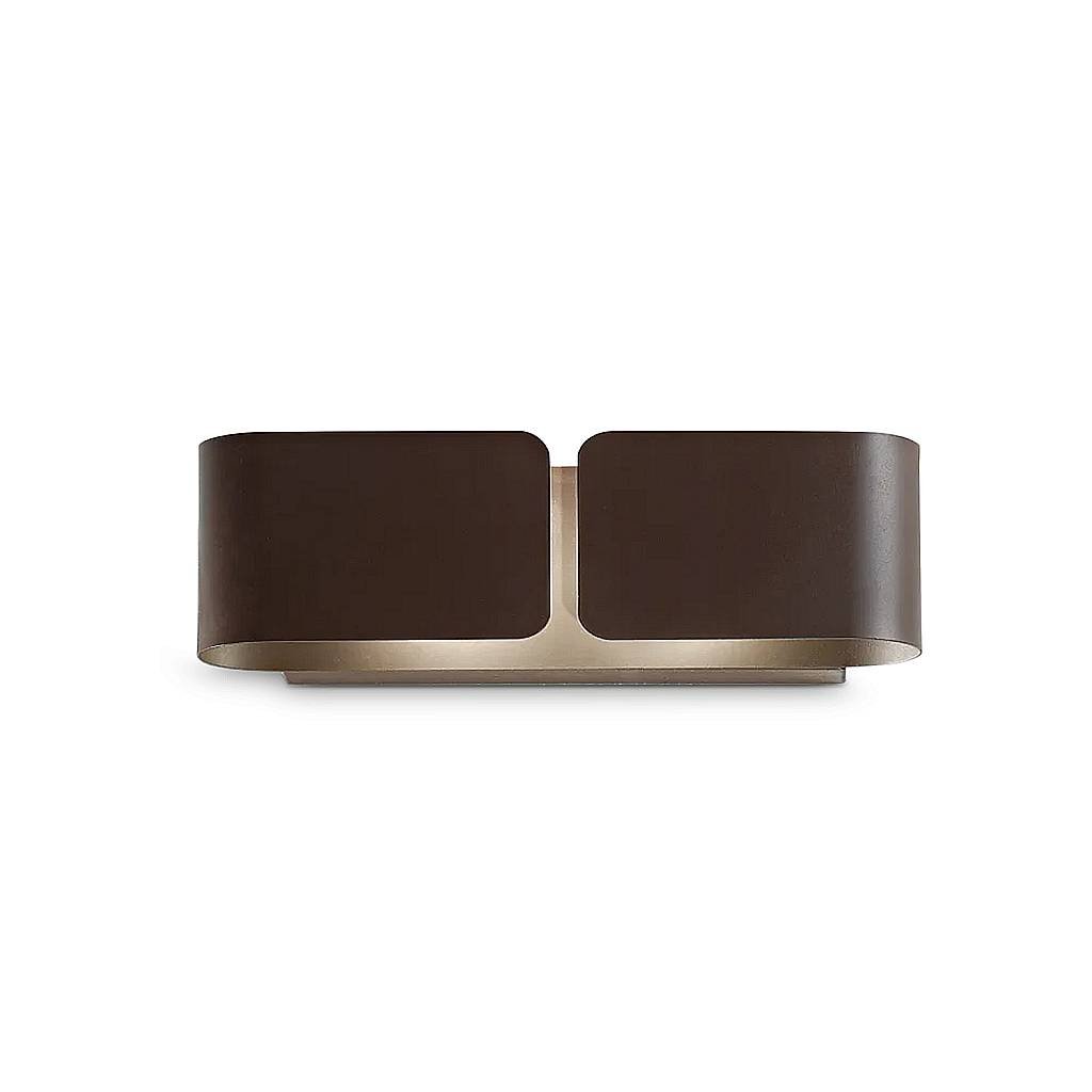 Applique Rustica-Country Clip Metallo Caffè 2 Luci E27