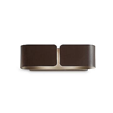 Applique Rustica-Country Clip Metallo Caffè 2 Luci E27