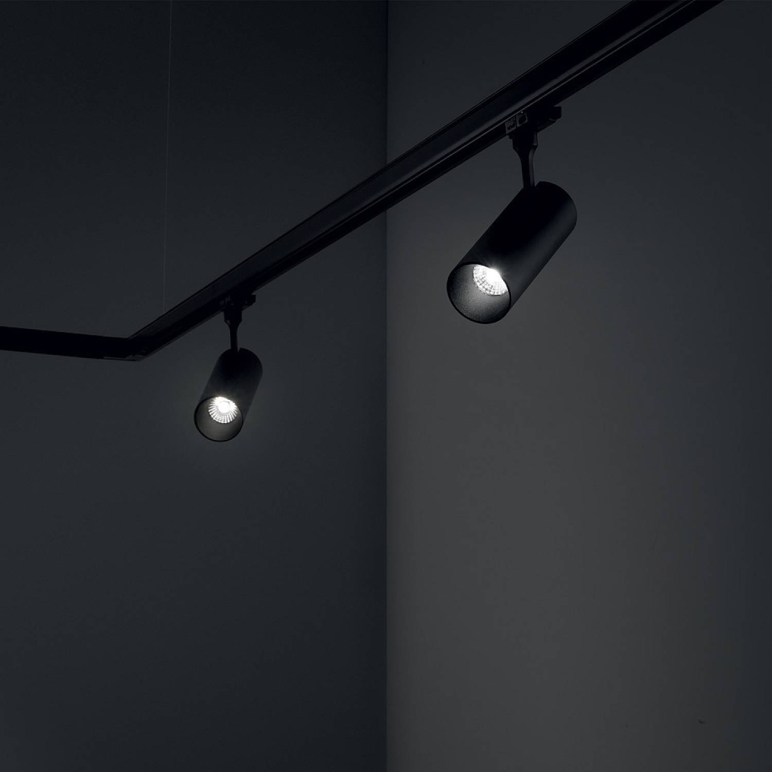 Proiettore Cilindrico Smile Alluminio Nero Led 20W 3000K Luce Calda Cri80 24° 189642