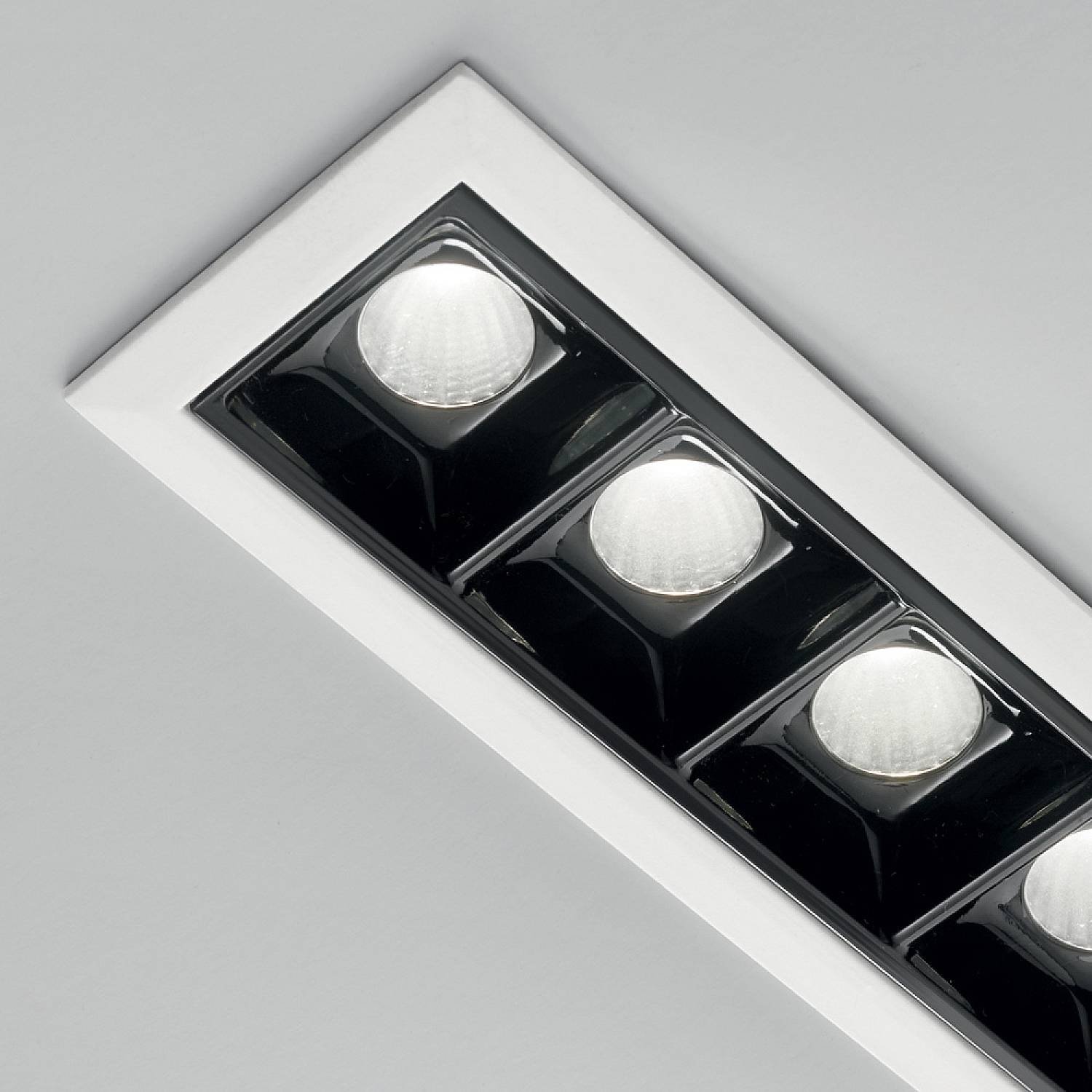 Sistema Lineare Biemissione Fluo Alluminio Nero 2 Luci Led 27+13W 4000K 192758