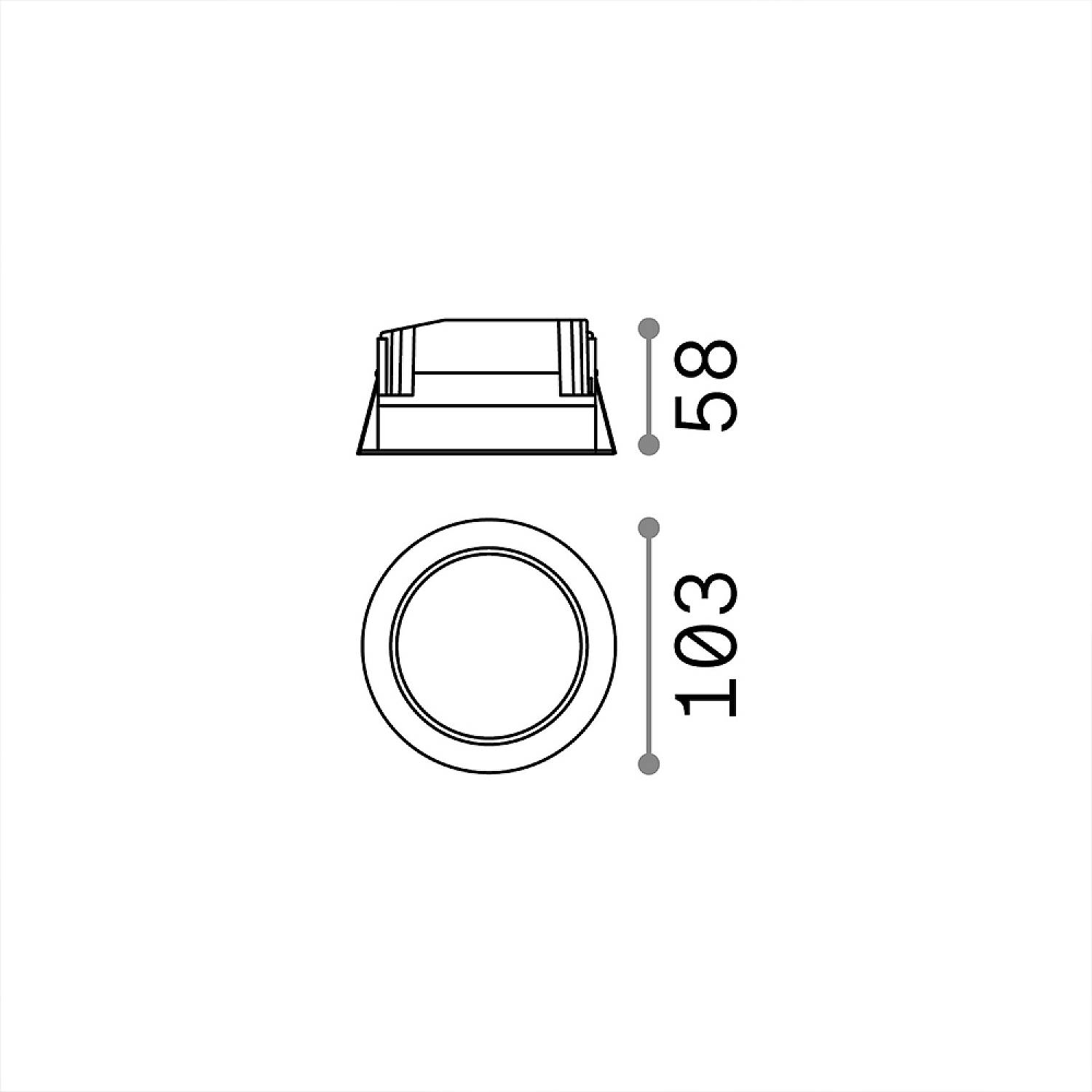 Faretto Incasso Basic Fi Alluminio Bianco Led 10W 3000K D10,3Cm 193519