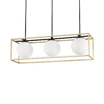 Sospensione Contemporanea Lingotto Metallo Ottone 3 Luci E14 Sospensione Contemporanea Lingotto Metallo Ottone 3 Luci E14