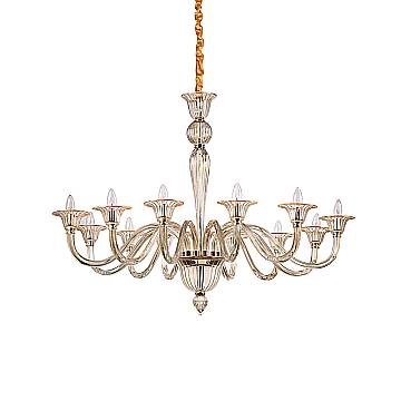 Lampadario Classico Brigitta Vetro Ambra 12 Luci E14 Lampadario Classico Brigitta Vetro Ambra 12 Luci E14