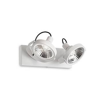 Plafoniera Moderna Glim Metallo Bianco 2X10W Gu10 3000K Luce Calda Plafoniera Moderna Glim Metallo Bianco 2X10W Gu10 3000K Luce Calda