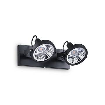 Plafoniera Moderna Glim Metallo Nero 2X10W Gu10 3000K Luce Calda Plafoniera Moderna Glim Metallo Nero 2X10W Gu10 3000K Luce Calda