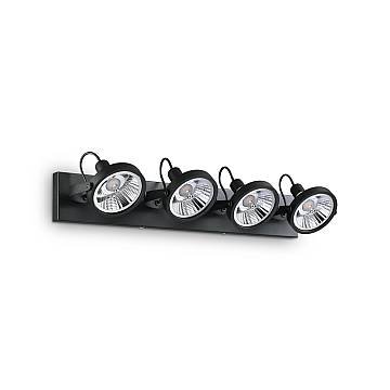 Plafoniera Moderna Glim Metallo Nero 4X10W Gu10 3000K Luce Calda Plafoniera Moderna Glim Metallo Nero 4X10W Gu10 3000K Luce Calda