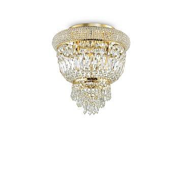 Plafoniera Classica Dubai Metallo-Cristallo Ottone 3 Luci E14