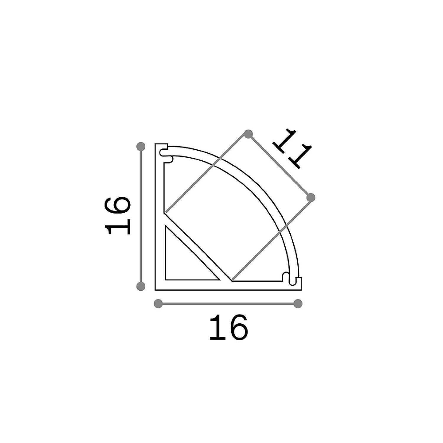 Profilo Ang Tondo Slot Alluminio-Materie Plastiche Bianco 200Cm D16X16 203126