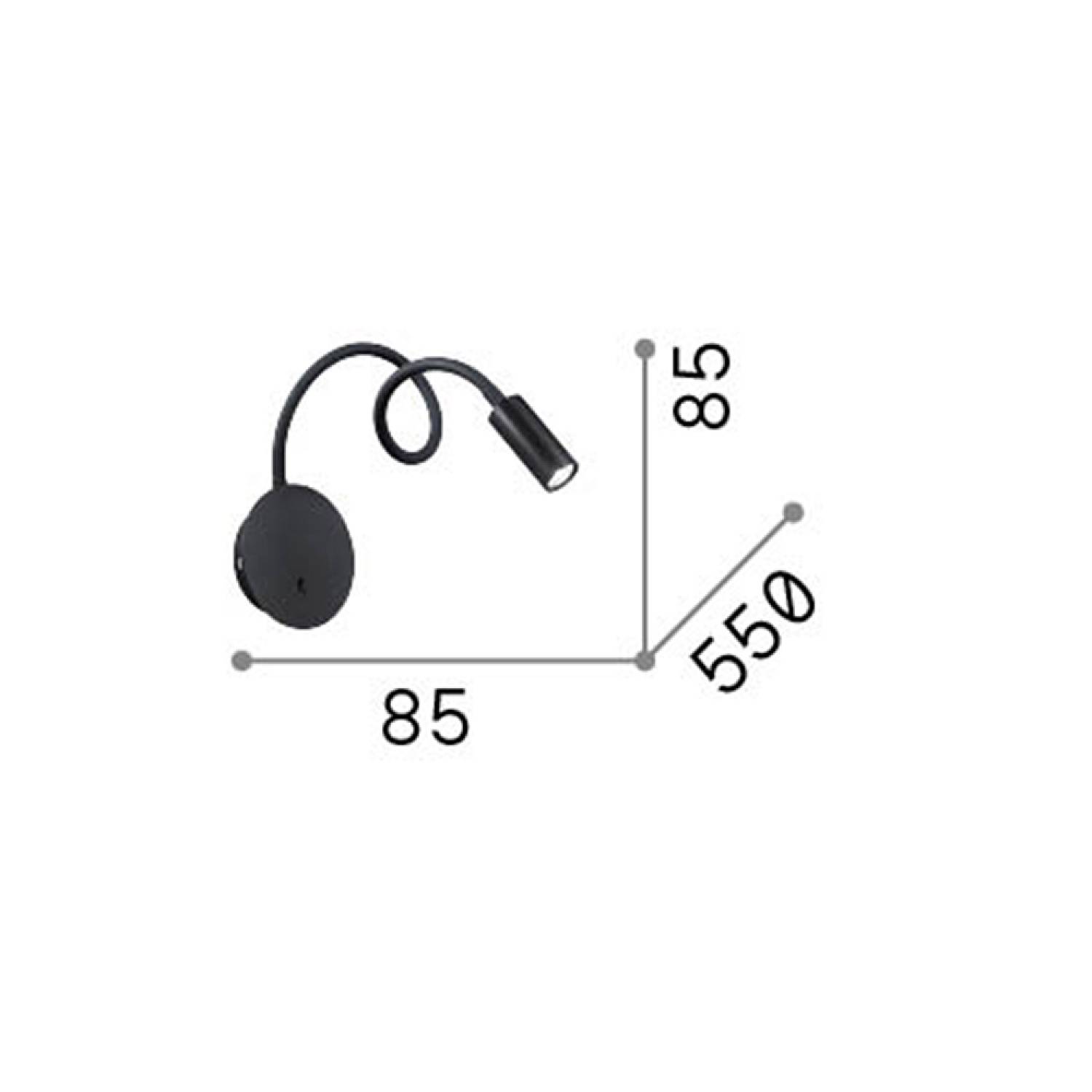 Applique Moderna Focus-2 Metallo Cromo Led 3,5W 3000K Luce Calda 203188