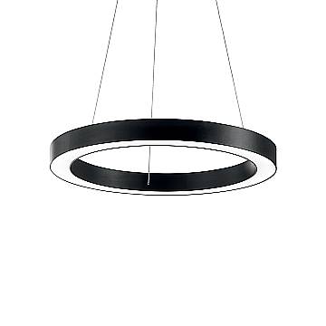 Sospensione Moderna Oracle Alluminio-Plastiche Nero Led 33W 3000K D60Cm