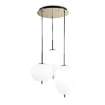 Sospensione Contemporanea Umile Metallo Bianco 3 Luci Led 60,2W 3000K Luce Calda Sospensione Contemporanea Umile Metallo Bianco 3 Luci Led 60,2W 3000K Luce Calda